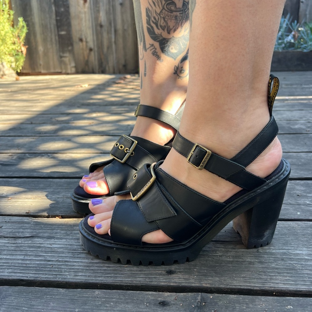 Dr. Martens Black Granik Strappy Heels